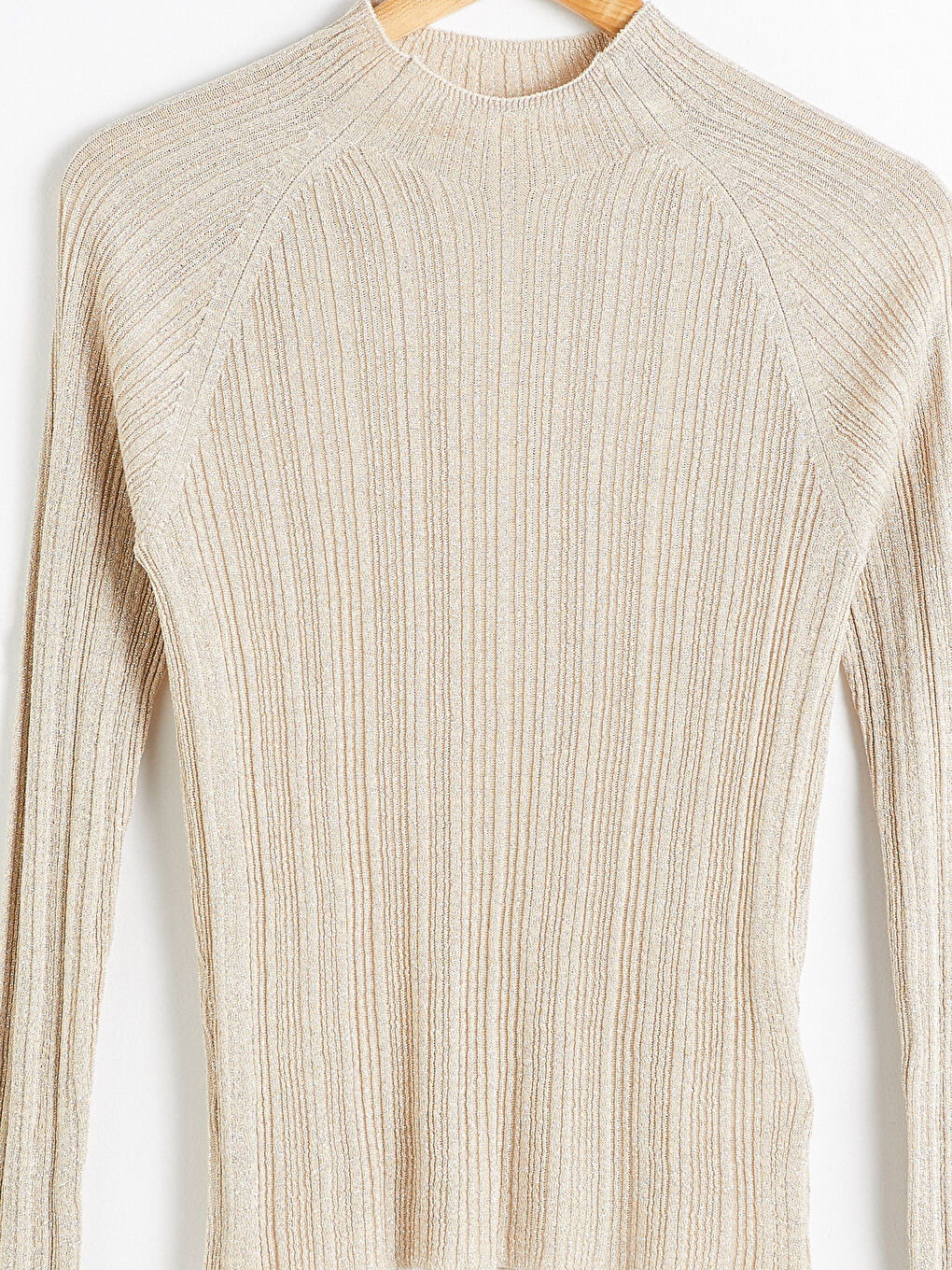 Bej Balıkçı Yaka İnce Triko Kazak-7