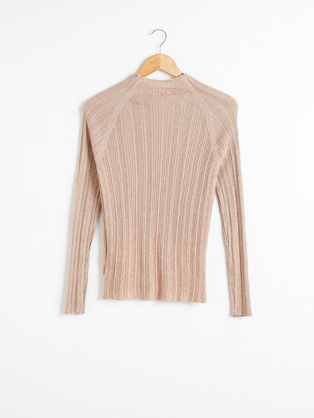 Pembe Balıkçı Yaka İnce Triko Kazak-6