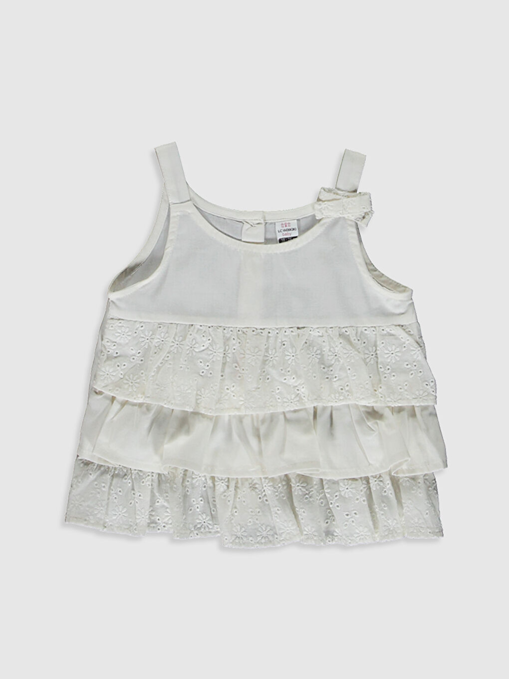 Ekru Kız Bebek Bluz ve Şort Takım-2