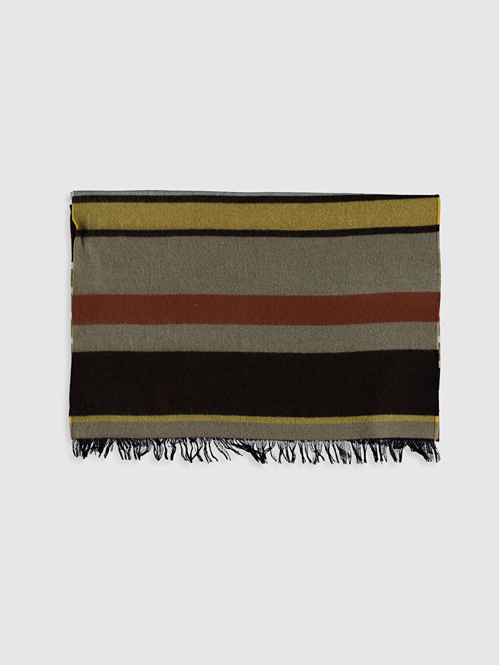 Kahverengi Renk Bloklu Atkı-1