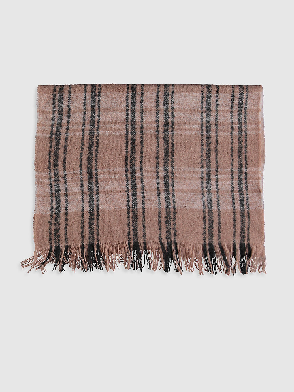 Eșarfă În Carouri Cu Franjuri-1