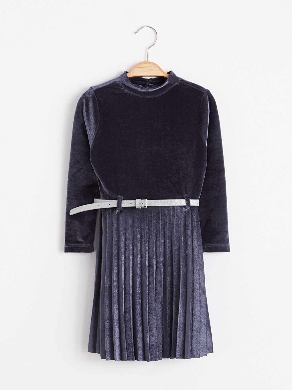 Girl’s Pleated Velvet Dress