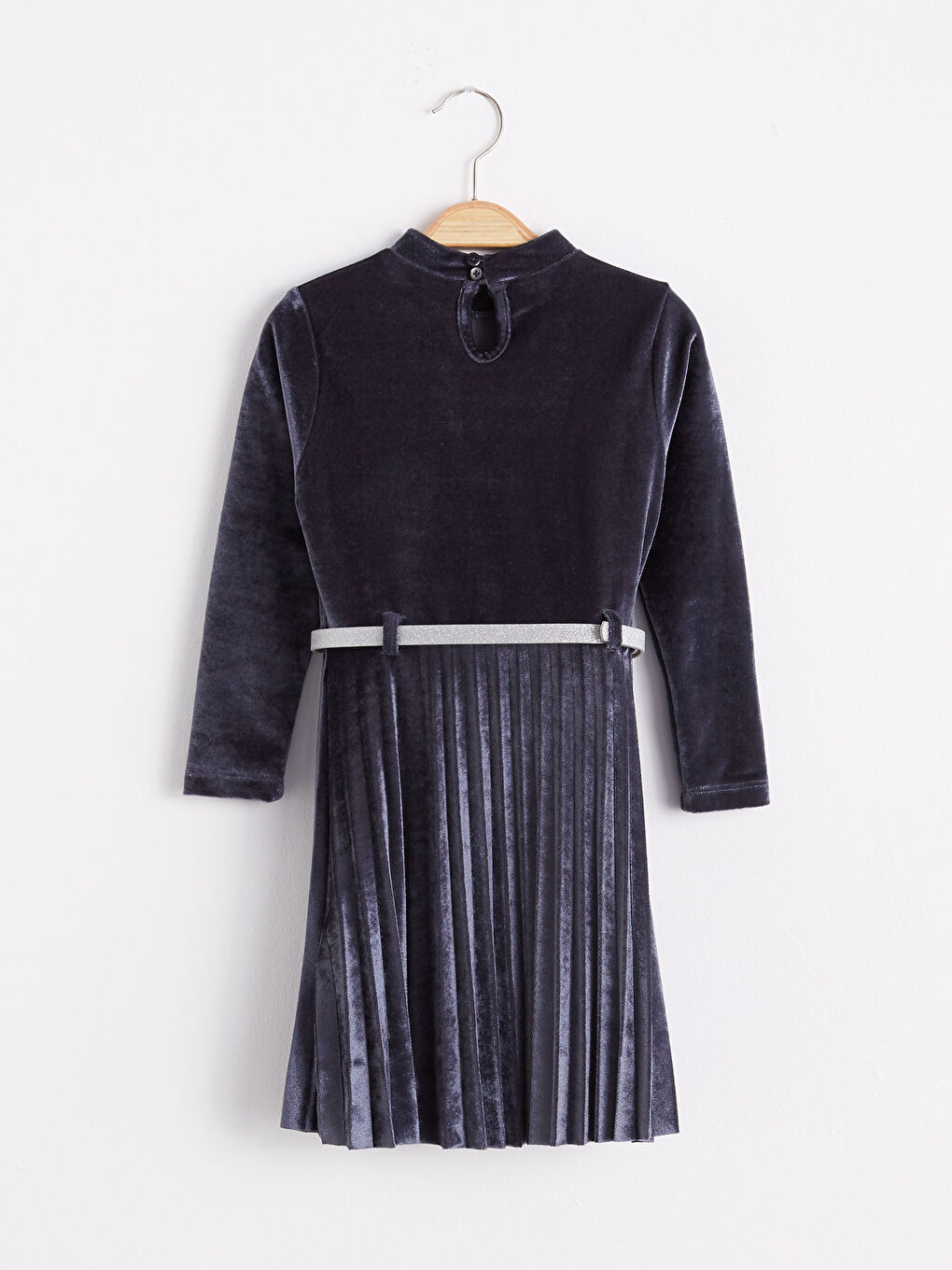 Girl’s Pleated Velvet Dress-1