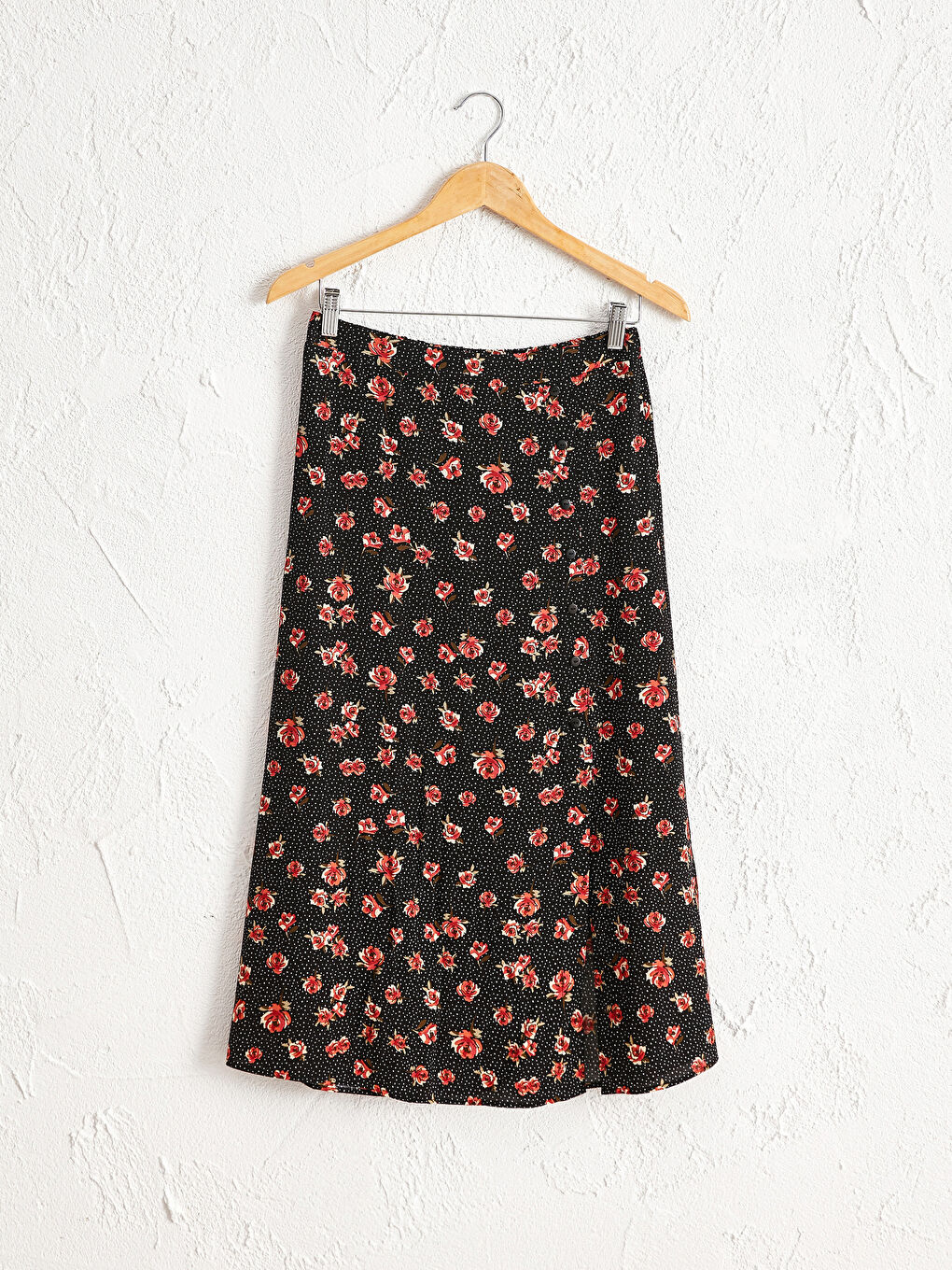 Floral Viscose Flared Skirt