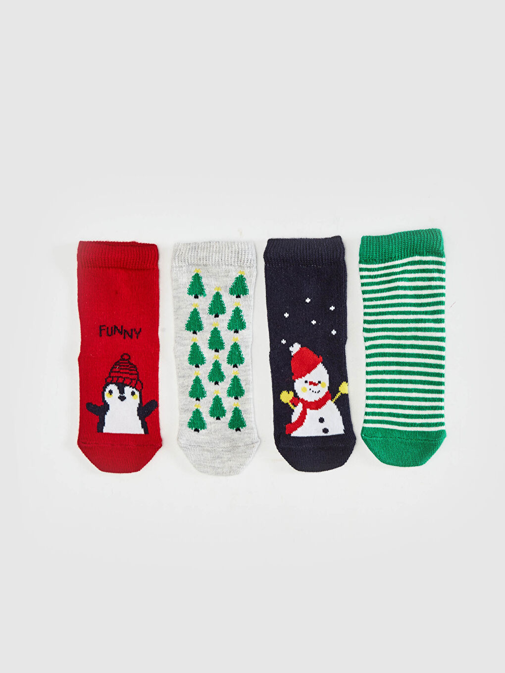 Kırmızı Erkek Bebek Soket Çorap 4'lü-1