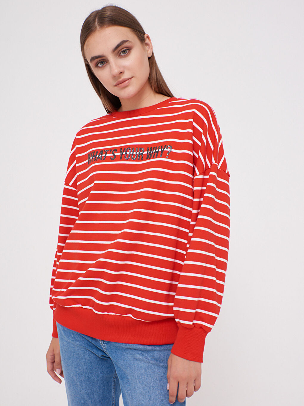 سويت شيرت مخطط للسيدات-1