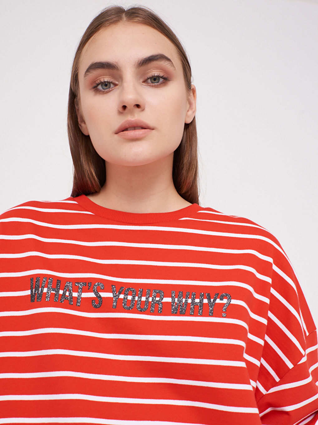 سويت شيرت مخطط للسيدات-4