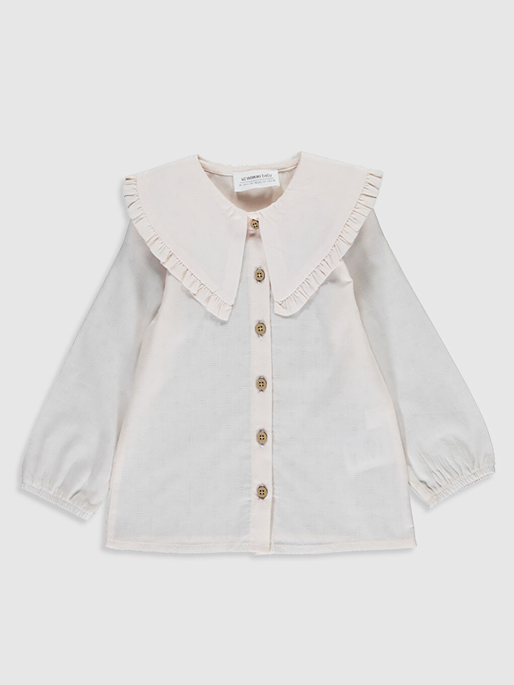 قميص للبنات الرضع بأكمام طويلة ورقبة دائرية