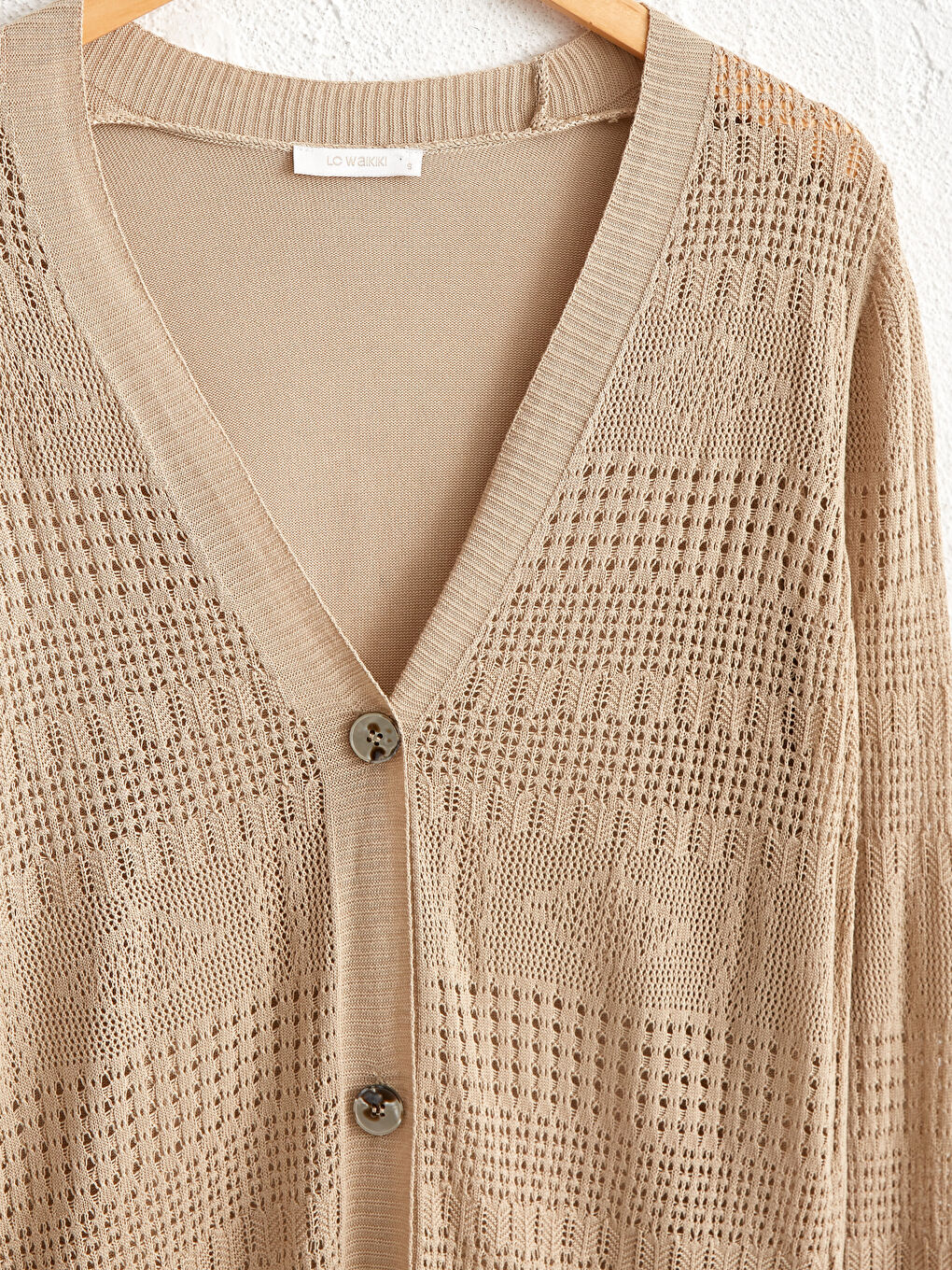 V-Neck Self Patterned Long Sleeve Women's Knitwear Cardigan-10