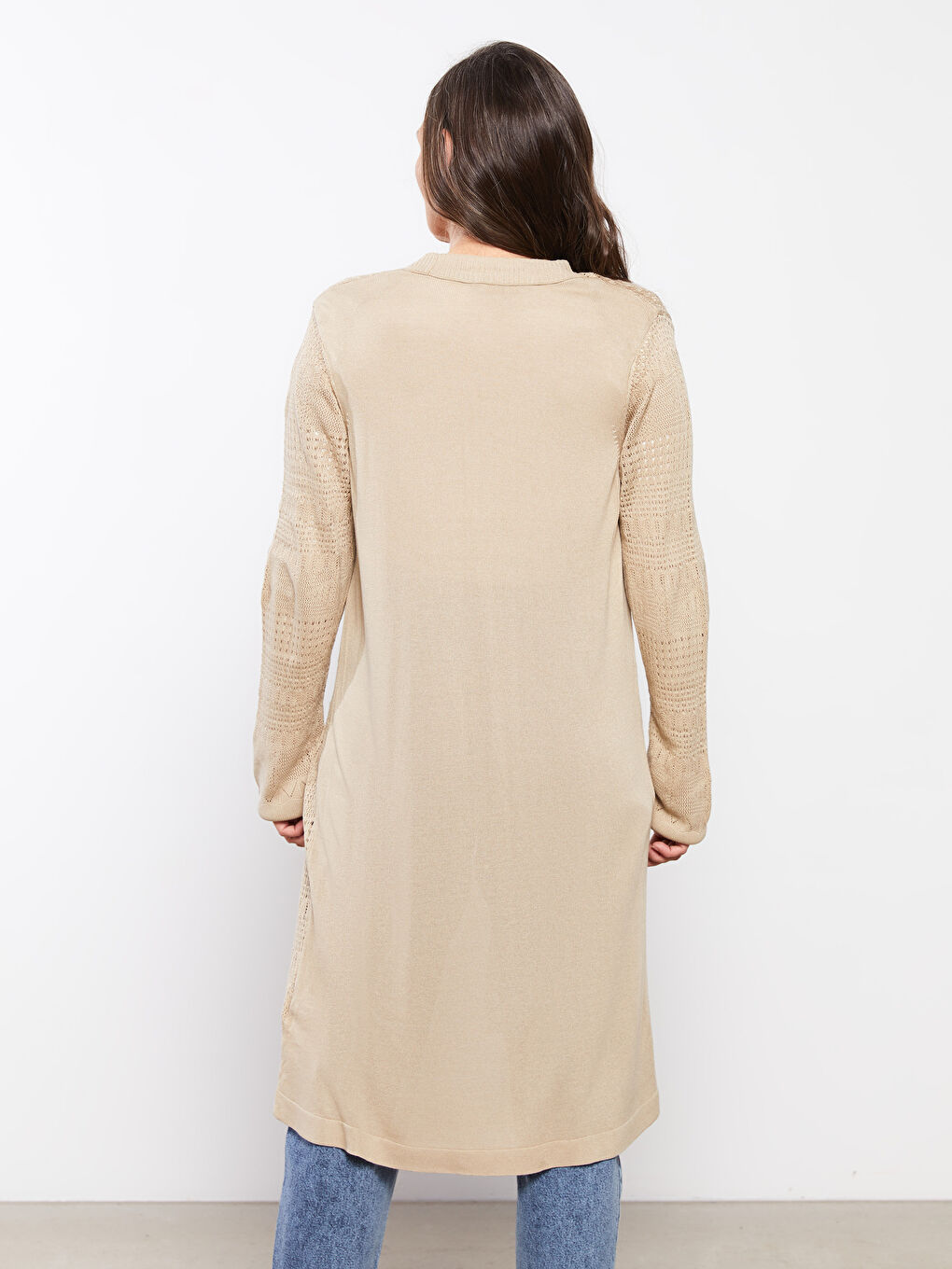 V-Neck Self Patterned Long Sleeve Women's Knitwear Cardigan-8