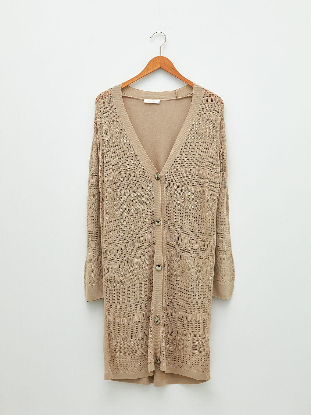 V-Neck Self Patterned Long Sleeve Women's Knitwear Cardigan-11