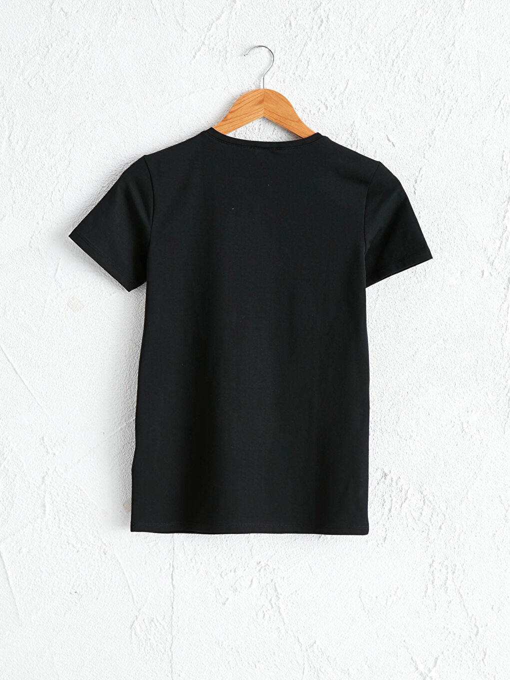 تيشيرت نسائي أساسي كم قصير مستقيم برقبة دائرية-6