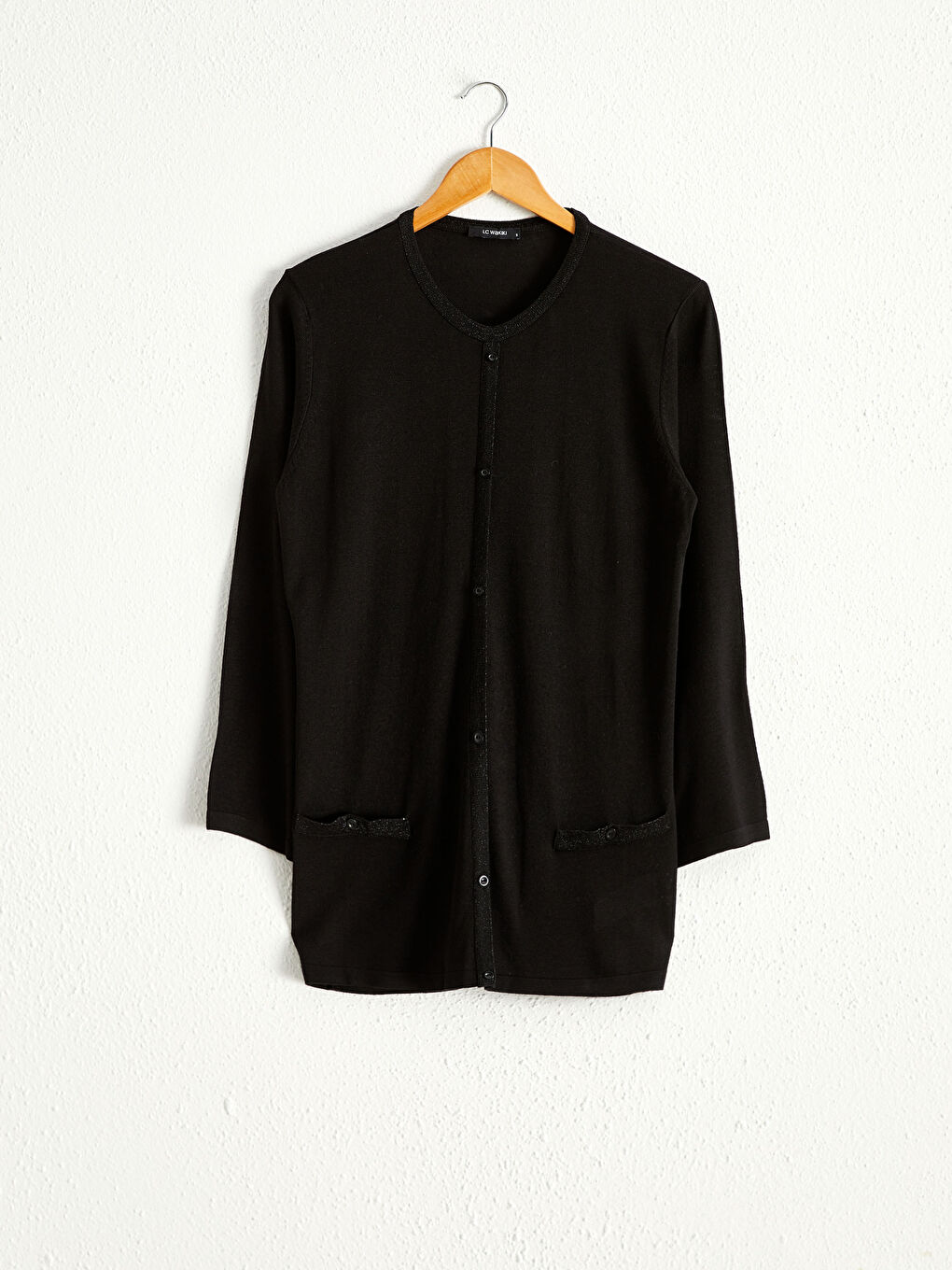 Siyah Cep Detaylı Triko Kazak