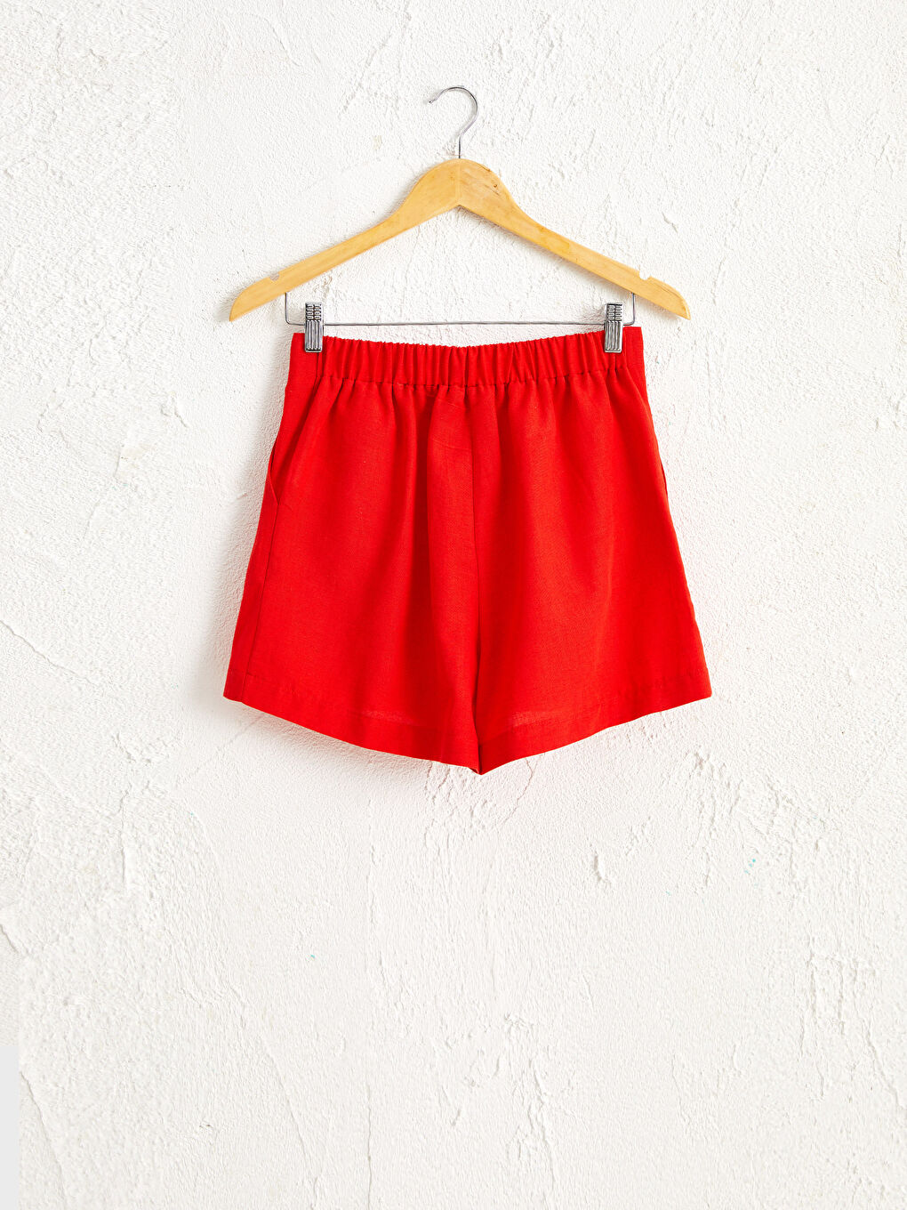 Shorts Droits en Lin pour Femmes-1