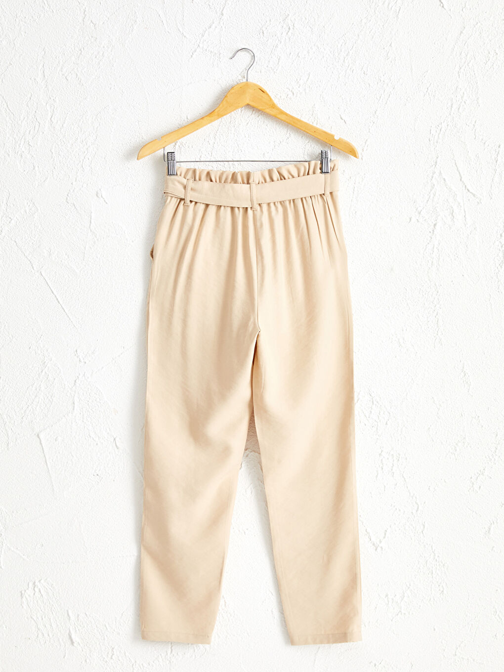 Pantalon Taille Mi-Haute Coupe Carotte Longueur Cheville-1