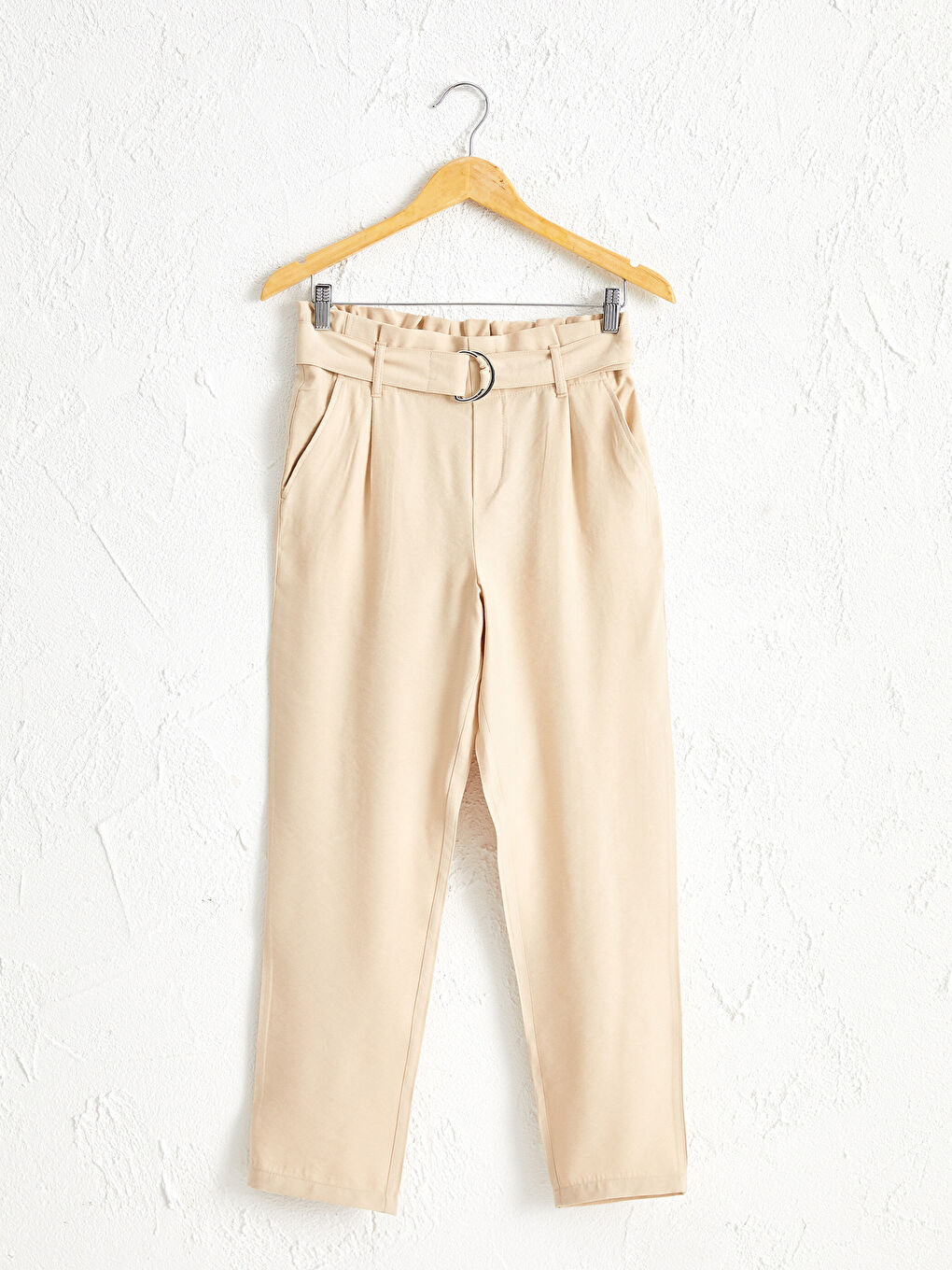 Pantalon Taille Mi-Haute Coupe Carotte Longueur Cheville