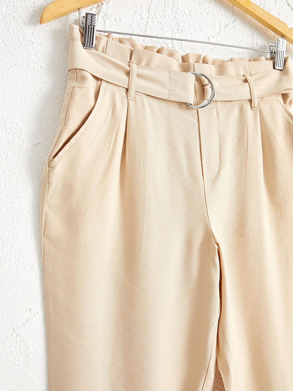 Pantalon Taille Mi-Haute Coupe Carotte Longueur Cheville-2