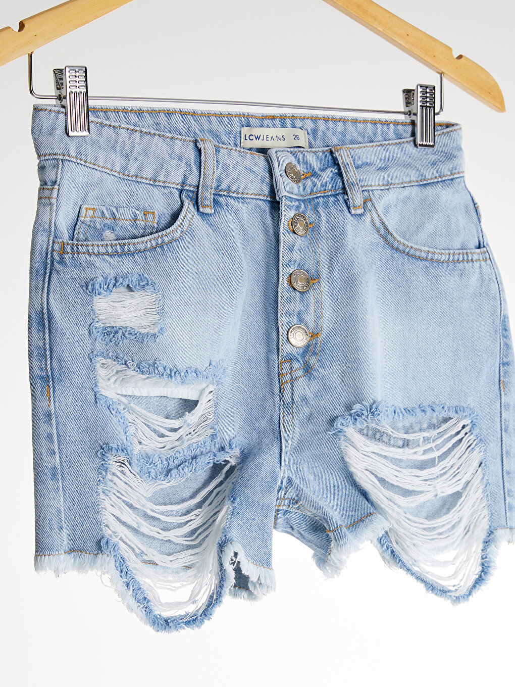 Teksas šorts sa detaljima spuštenih šavova-1