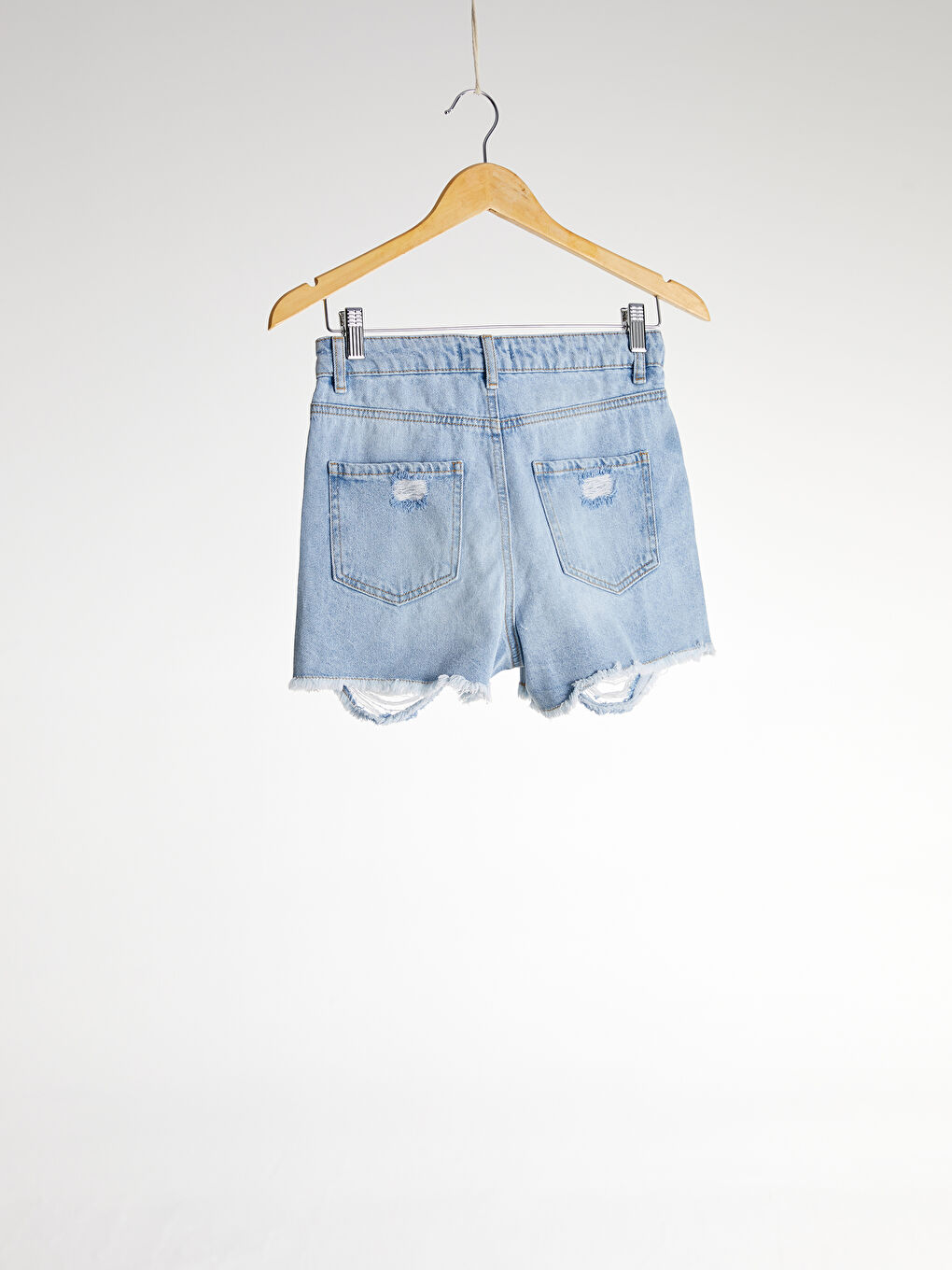 Teksas šorts sa detaljima spuštenih šavova-2