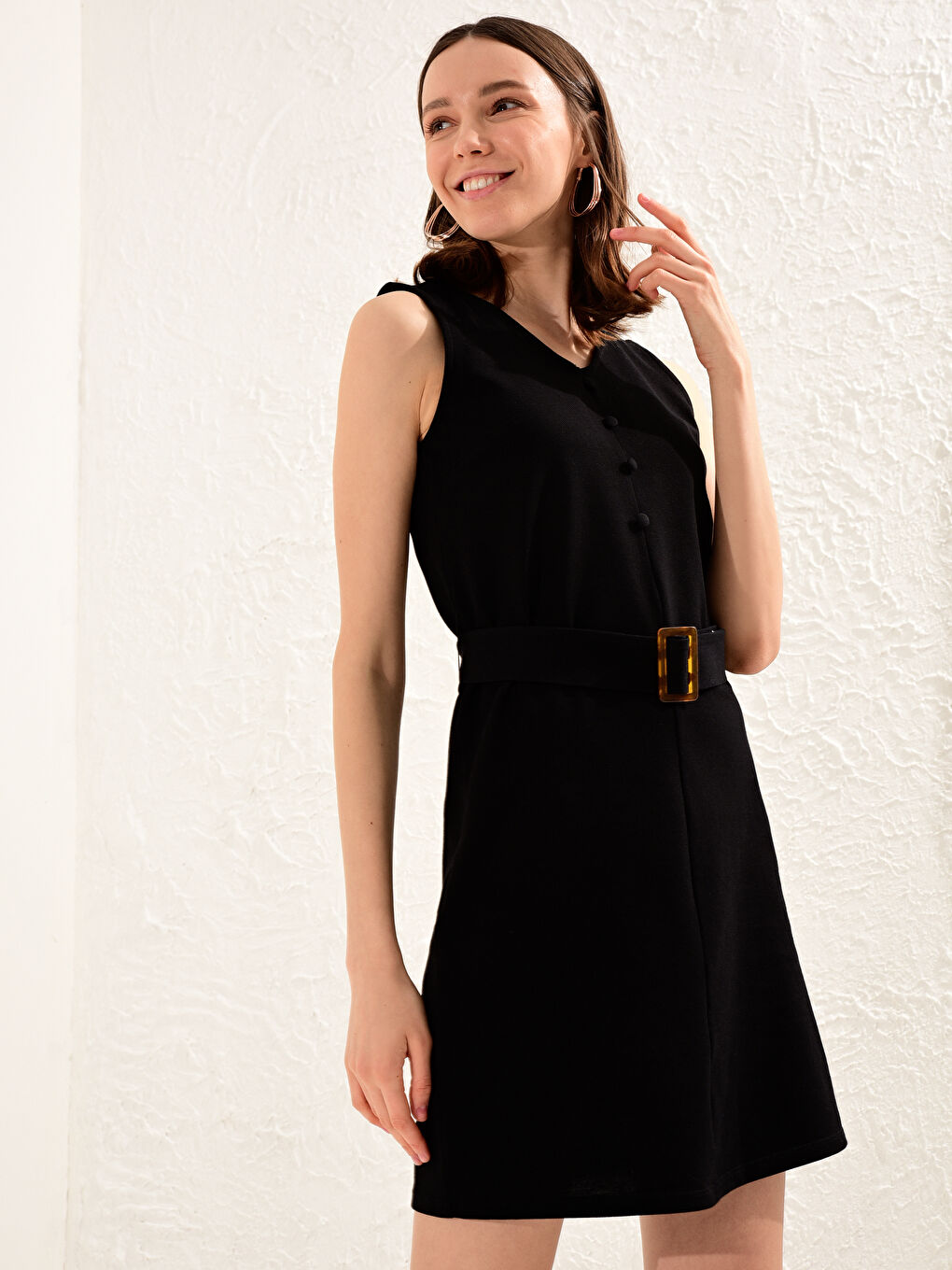 Сукня з короткими рукавами з піке для жінок-2