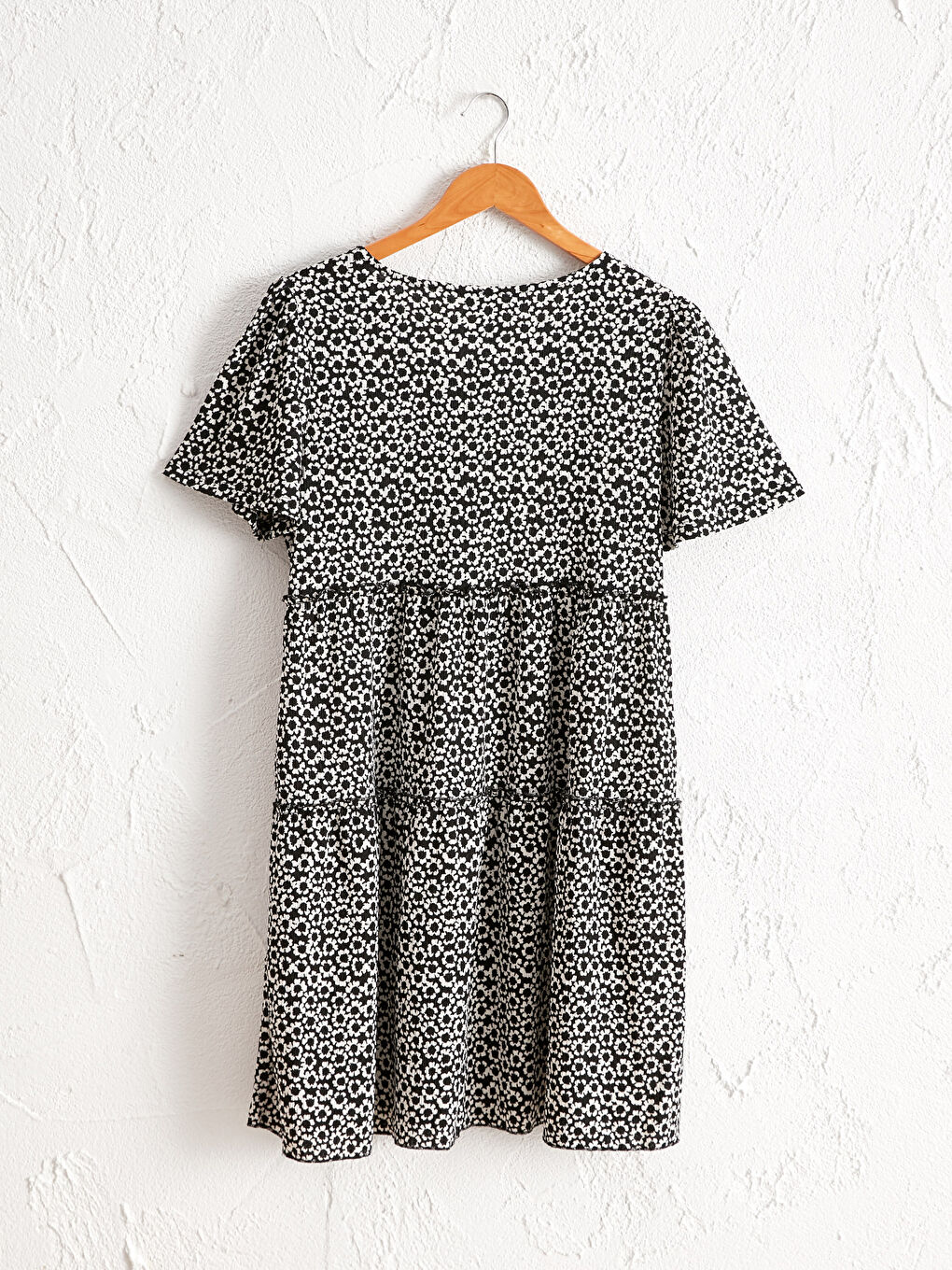 Платье с цветочным узором из текстурированной ткани-1