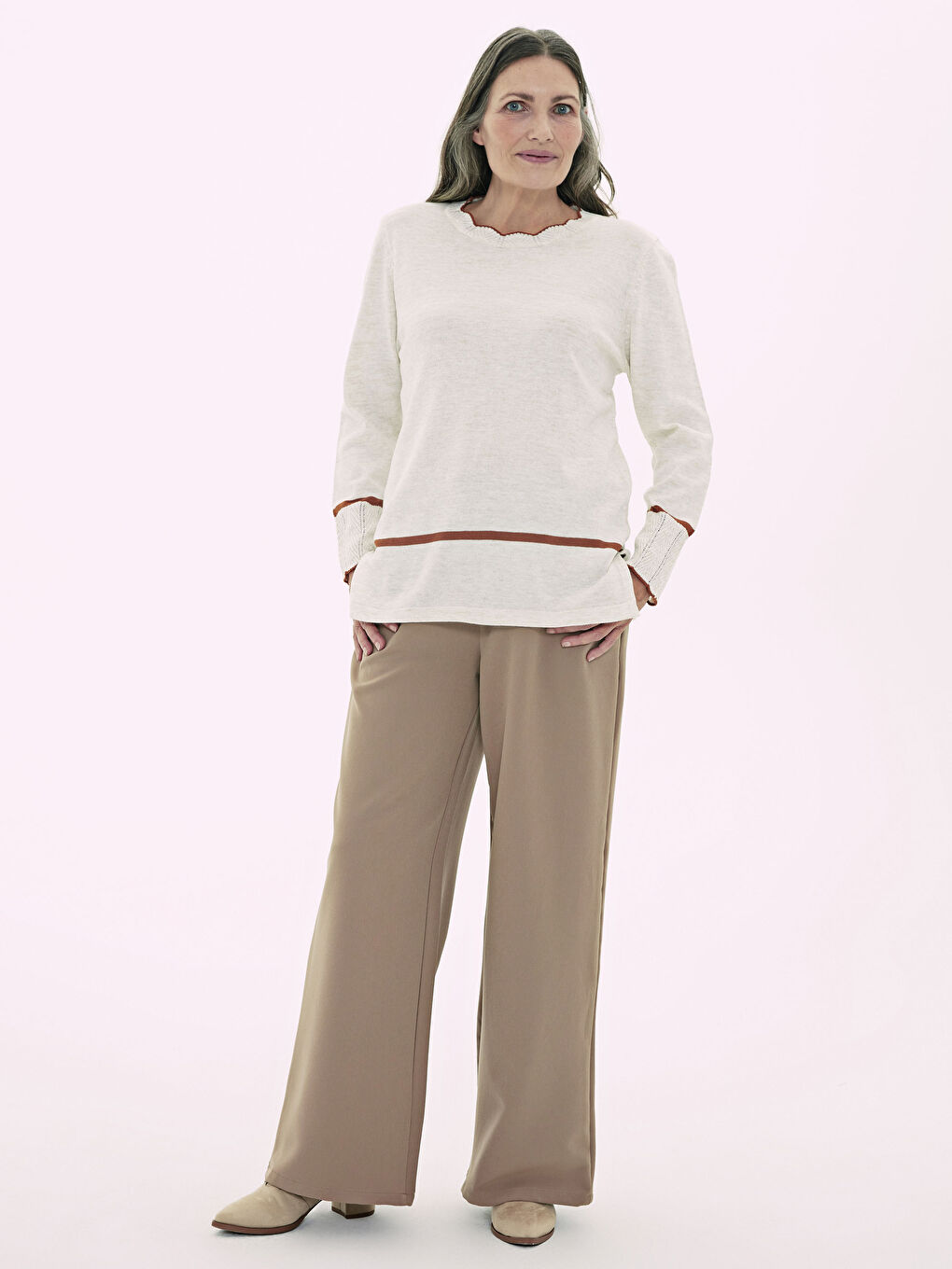 Stripe Detailed Lightweight Tricot Jumper-3