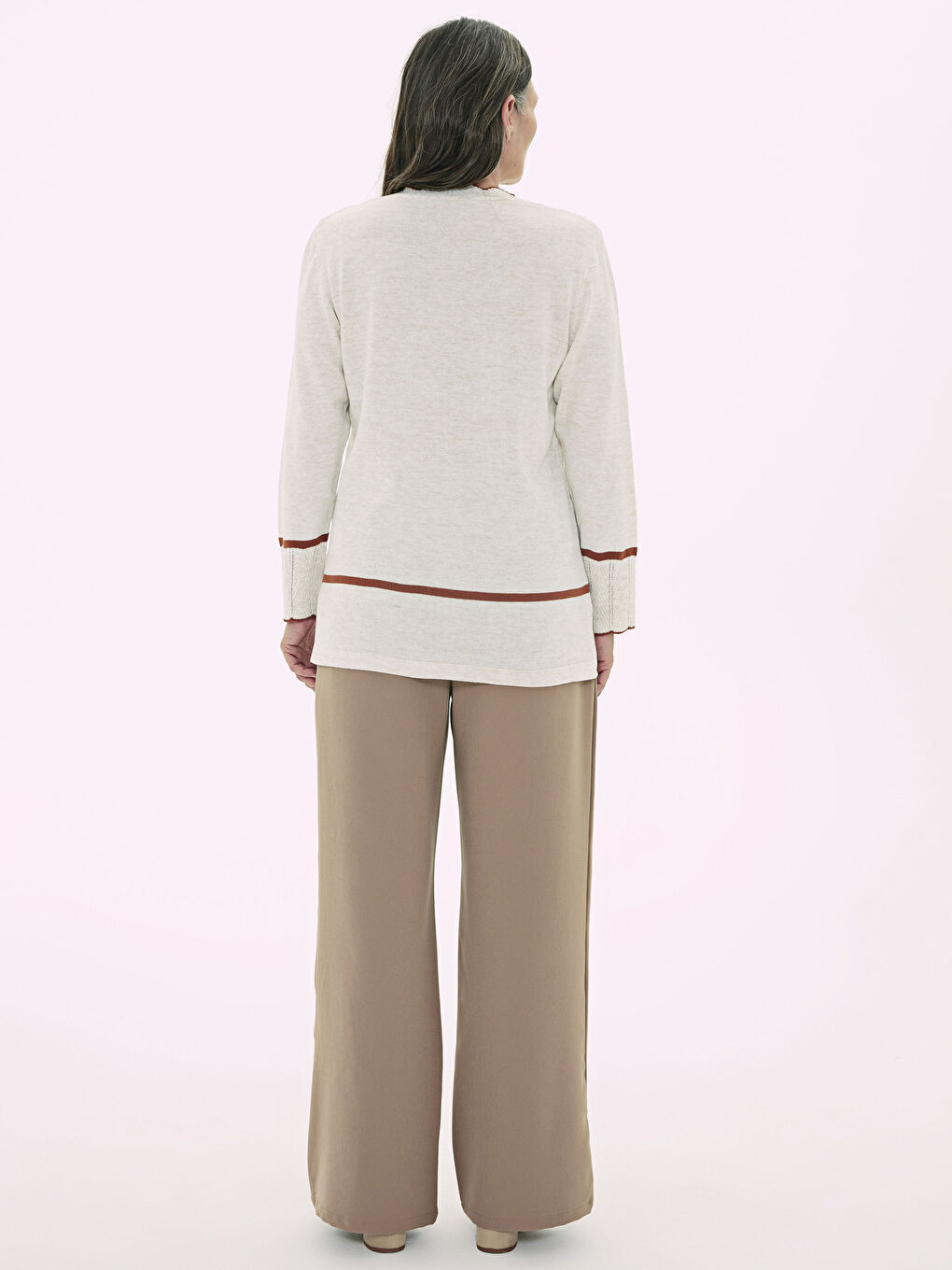 Stripe Detailed Lightweight Tricot Jumper-4