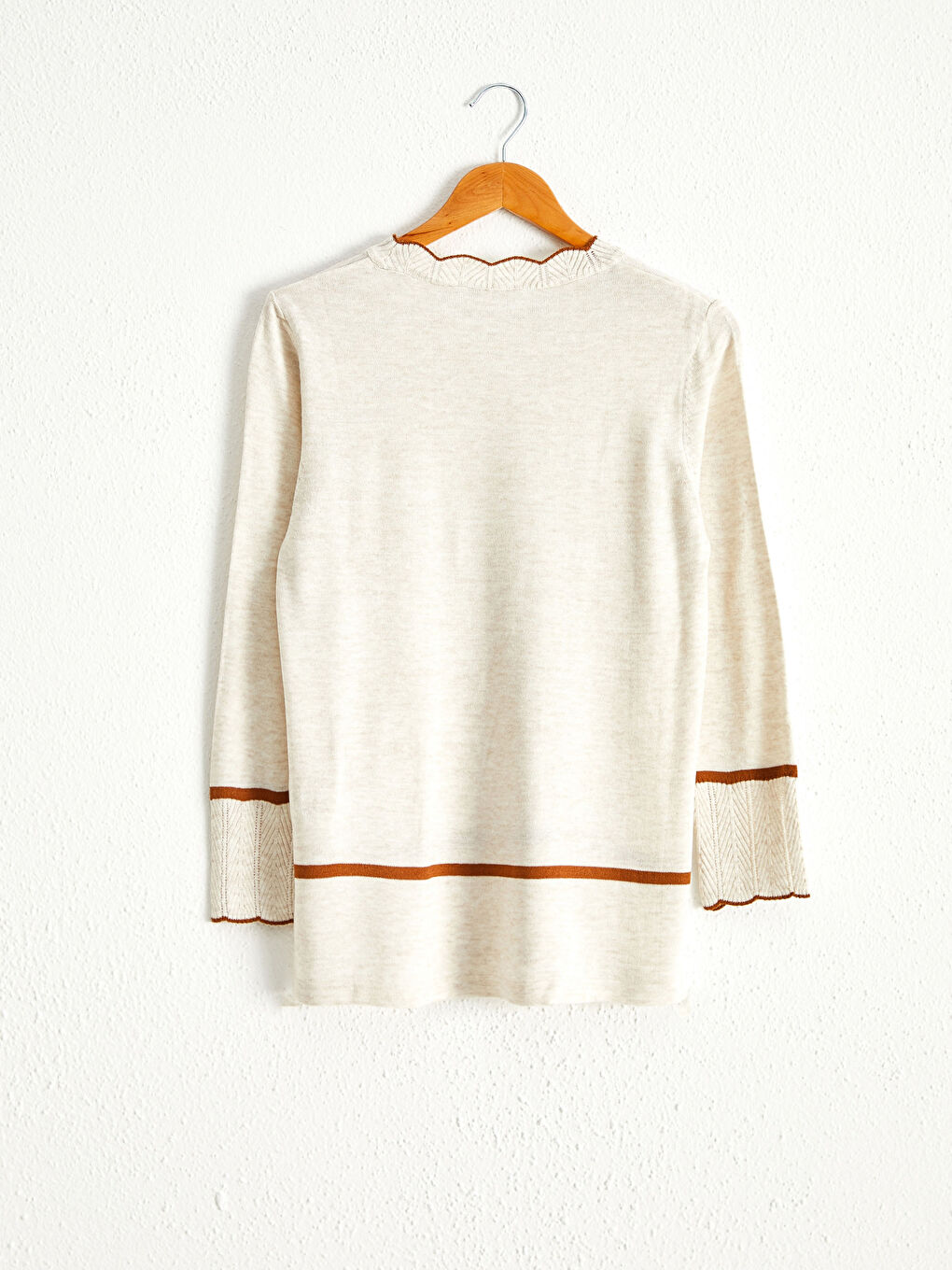 Stripe Detailed Lightweight Tricot Jumper-5