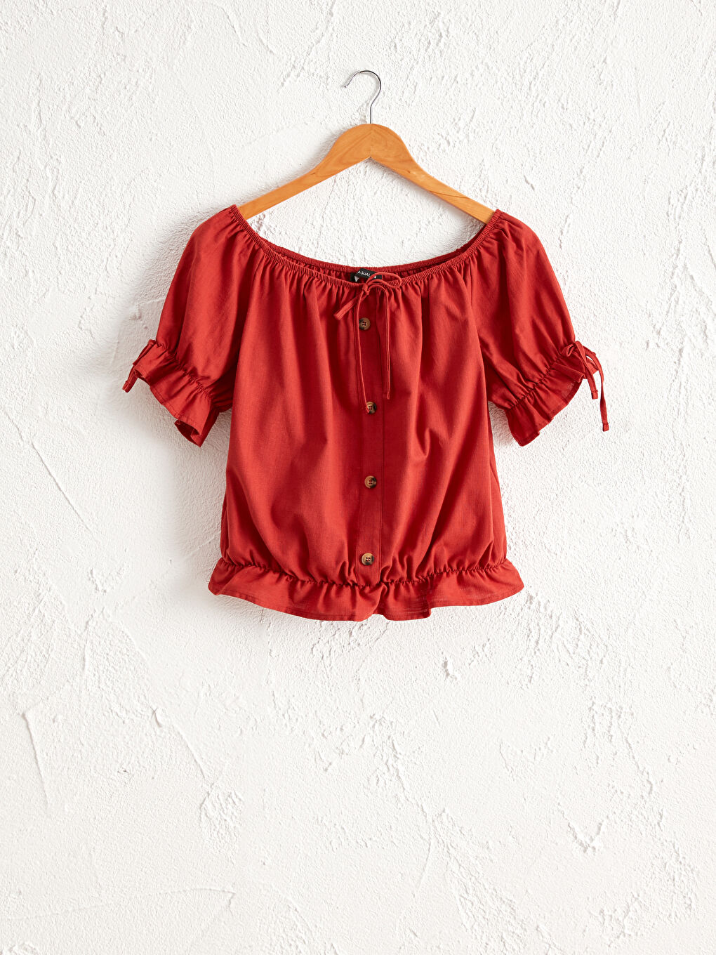 LC Waikiki Ruffle Detail Cotton Blouse -0WAK00Z8-KF6