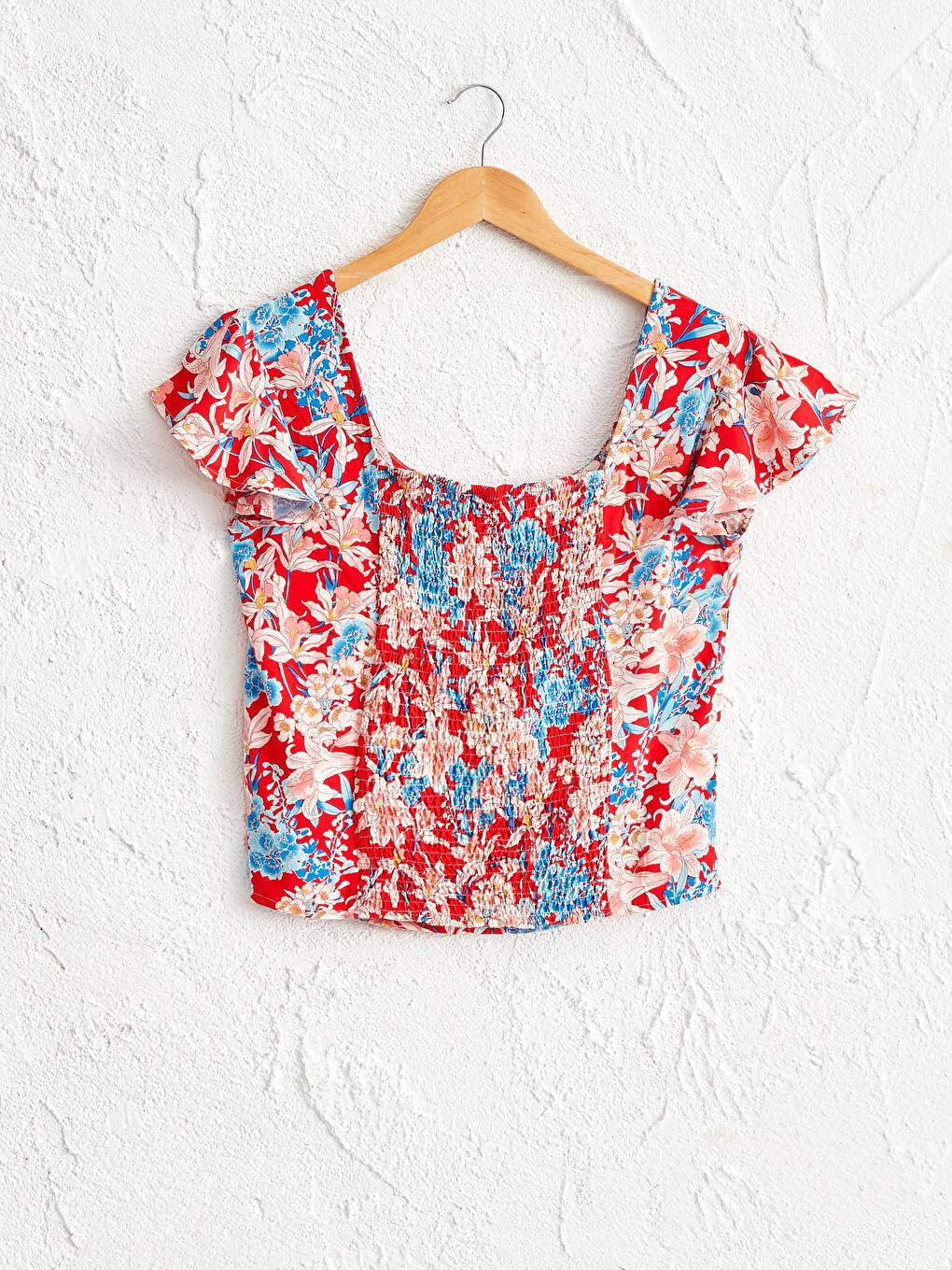 LCW Vision Bluse mit Blumenmuster und eckigem Ausschnitt aus Viskose -0WAK36Z8-LTQ