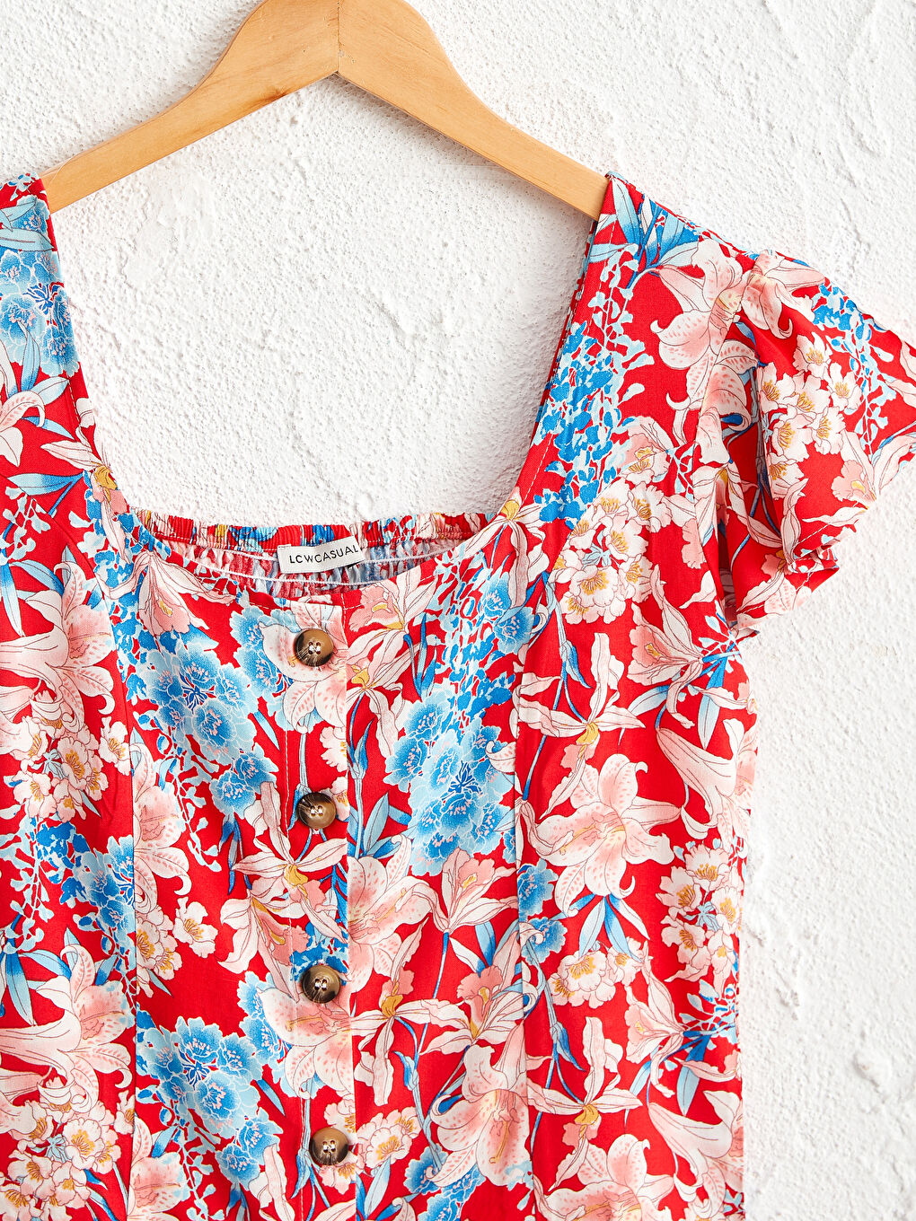 LCW Vision Bluse mit Blumenmuster und eckigem Ausschnitt aus Viskose -0WAK36Z8-LTQ