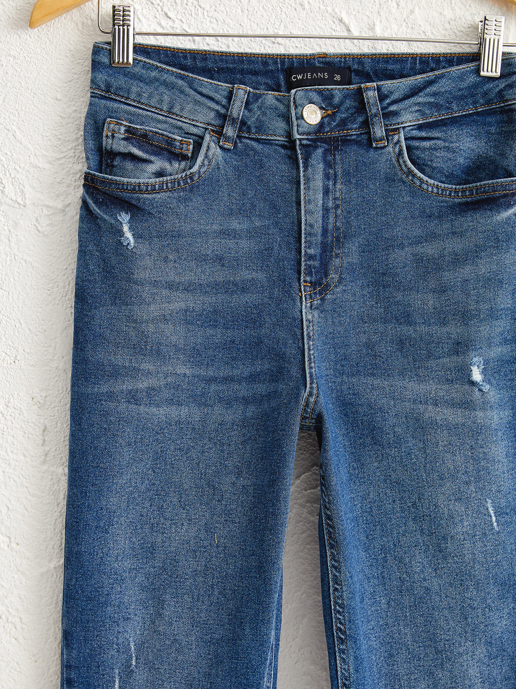 İndigo Yüksek Bel Slim Fit Kadın Jean Pantolon-2