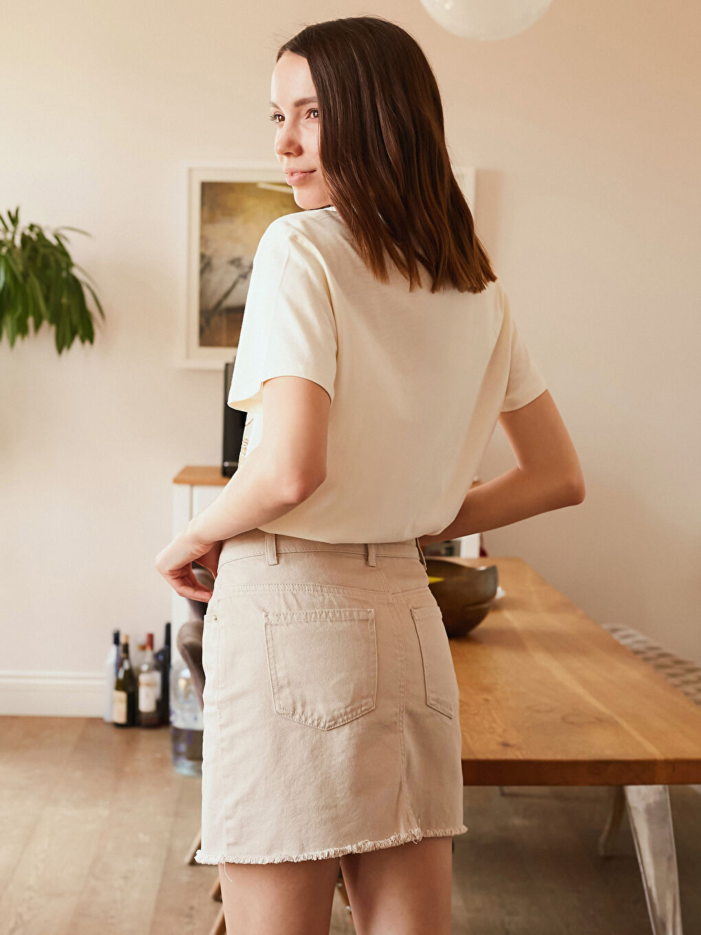 Jupe en Jean Coupe Régulière pour Femmes-1