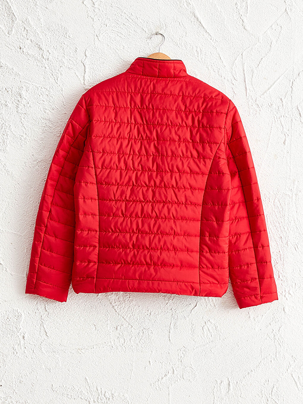 Kırmızı Dik Yaka Erkek Mont-9