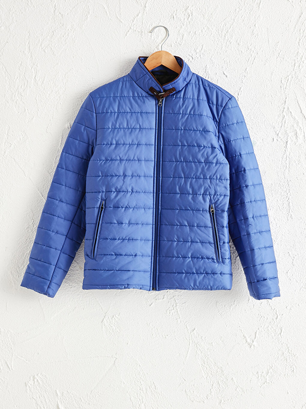 İndigo Dik Yaka Şişme Mont-7