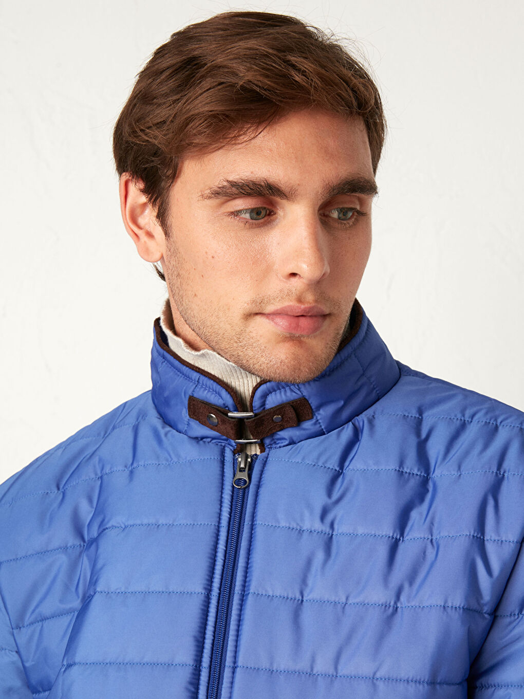 İndigo Dik Yaka Şişme Mont-2