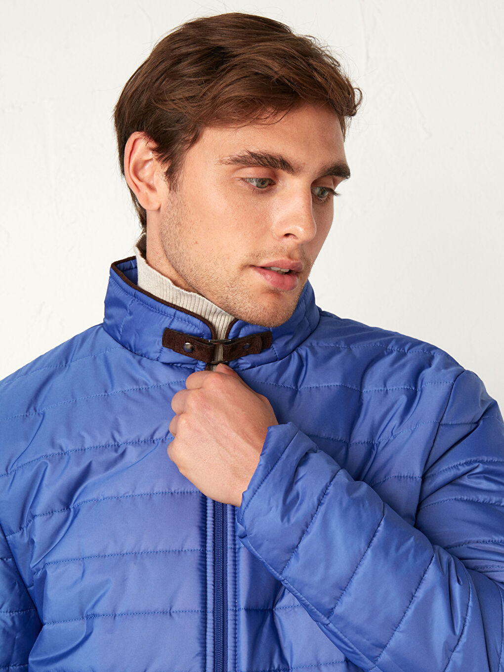 İndigo Dik Yaka Şişme Mont-3