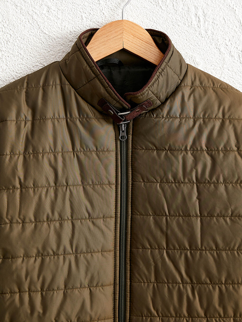 Yeşil Dik Yaka Erkek Şişme Mont-8