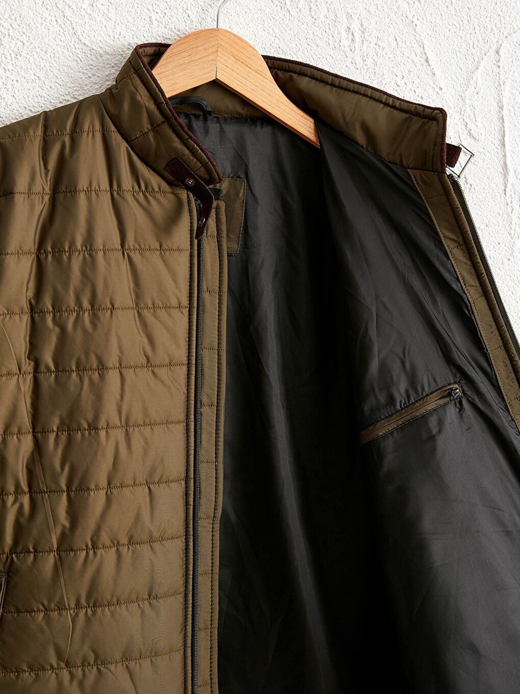 Yeşil Dik Yaka Erkek Şişme Mont-9