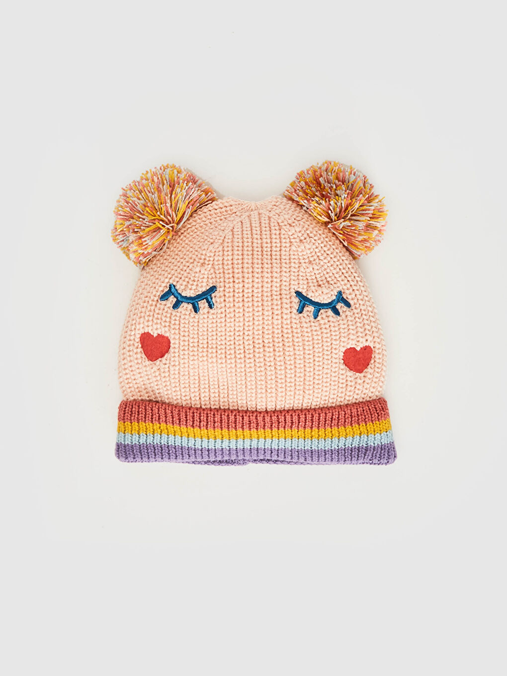 Girl's Cute Face Pattern Knitwear Beanie and Scarf-1