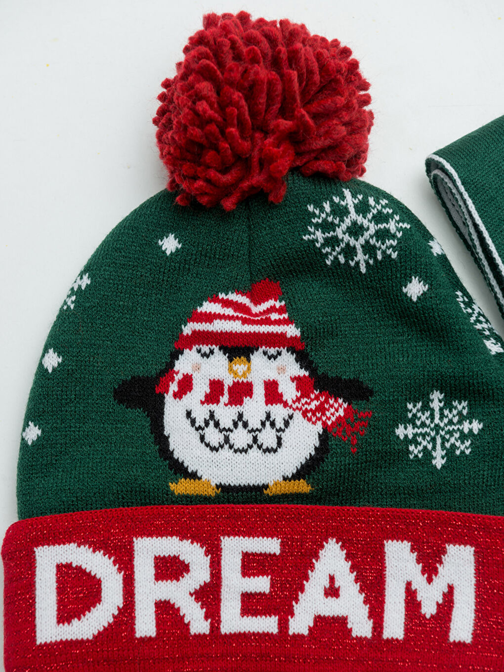 Bonnet et Écharpe Thématiques de Noël pour Fille-3