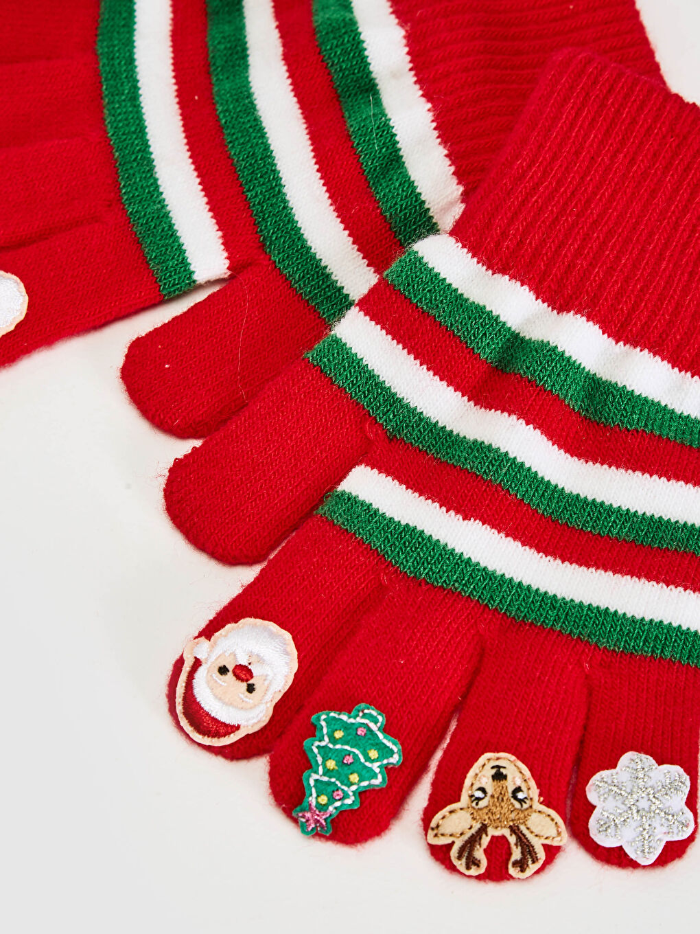 Girls New Year Themed Knitwear Gloves-1