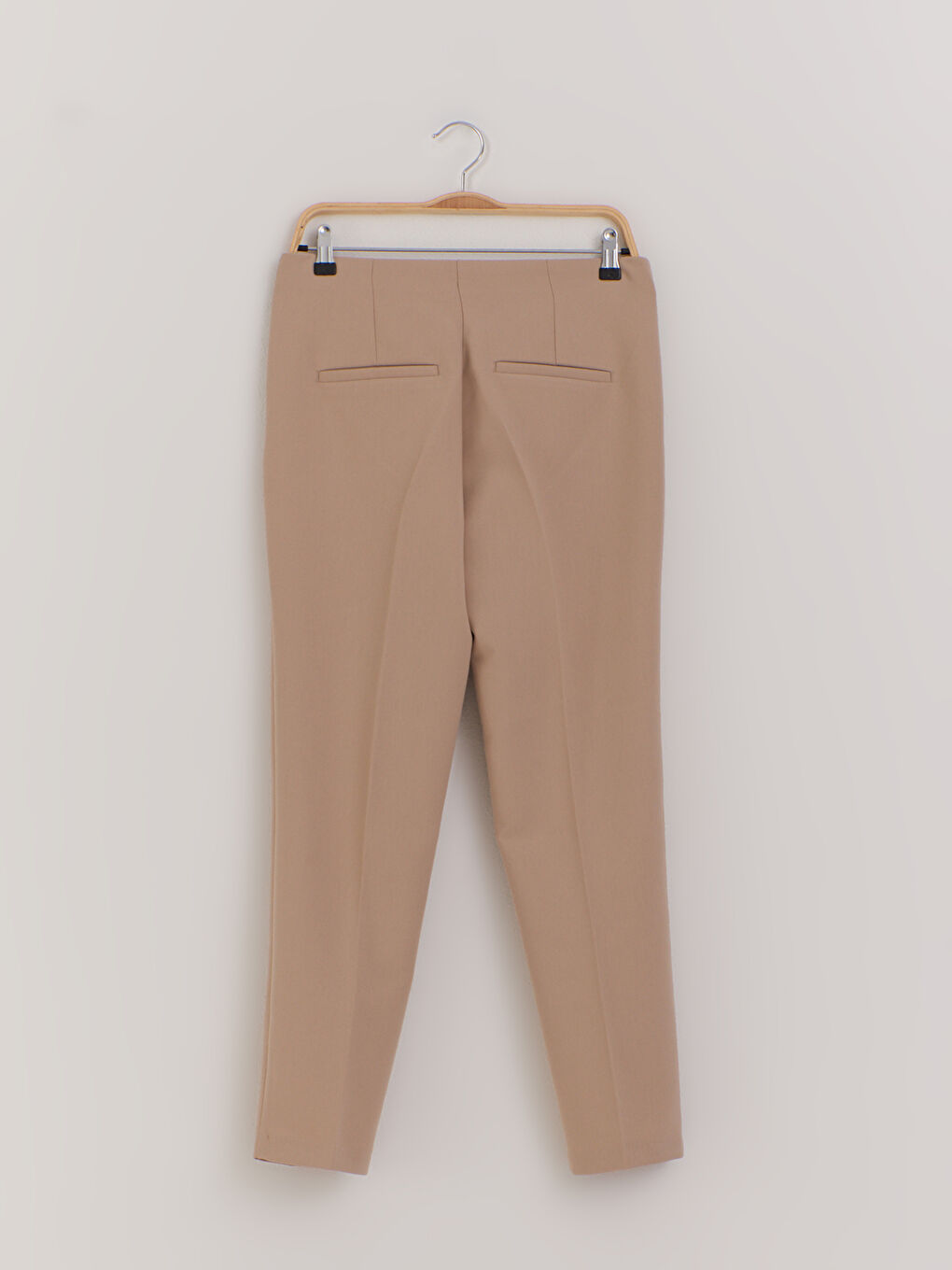 Bej Bilek Boy Yüksek Bel Pantolon-1