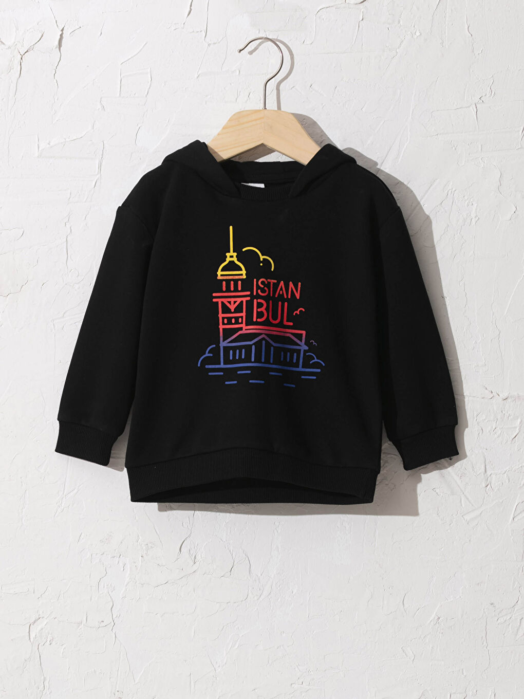 Siyah Erkek Bebek Baskılı Sweatshirt Baba Oğul Kombini