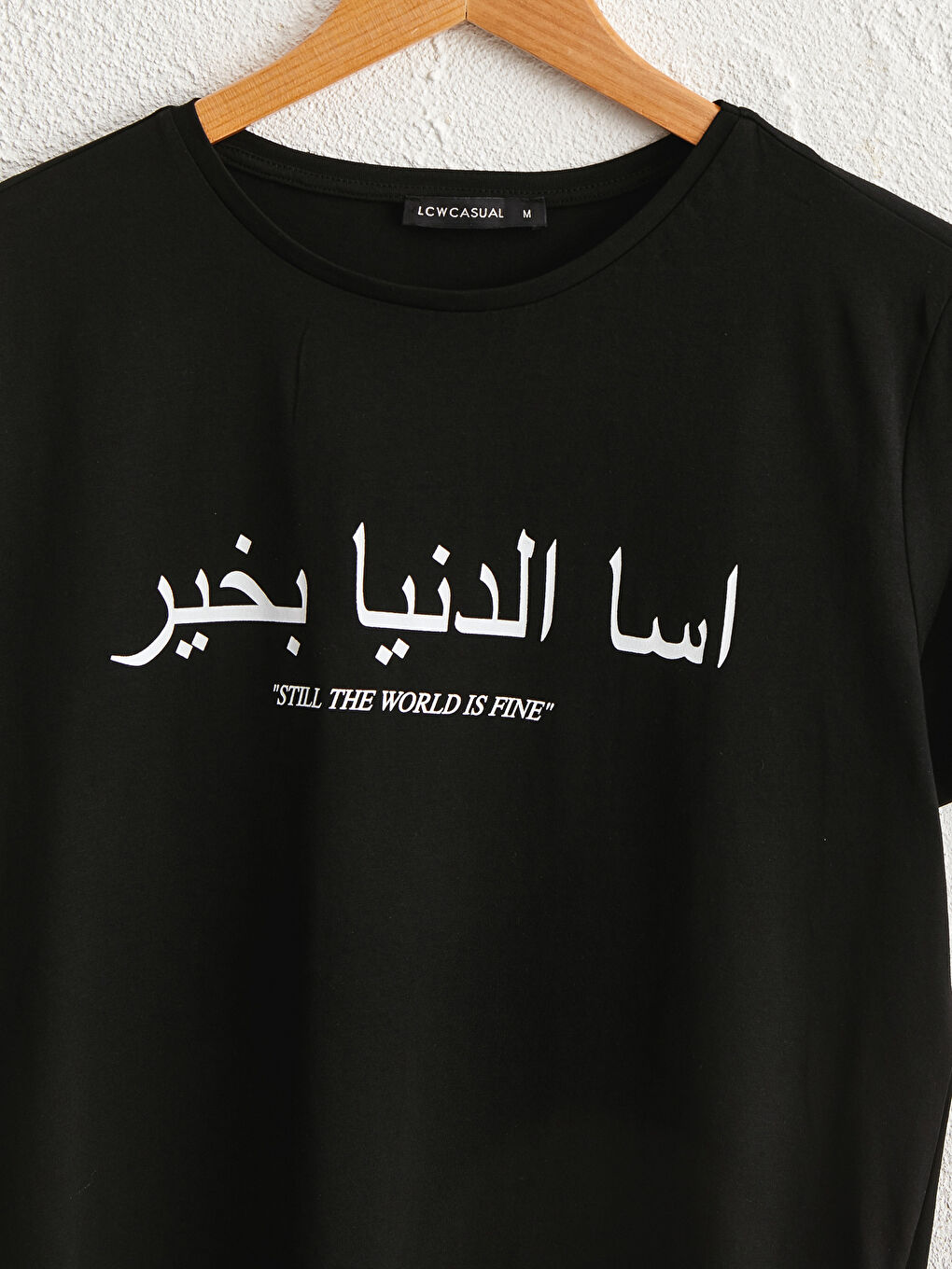 Letter Printed Cotton T-Shirt-2