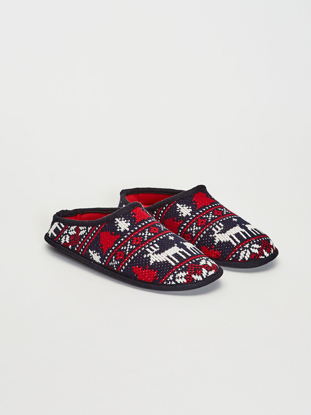 Lacivert Erkek Triko Desenli Ev Terliği