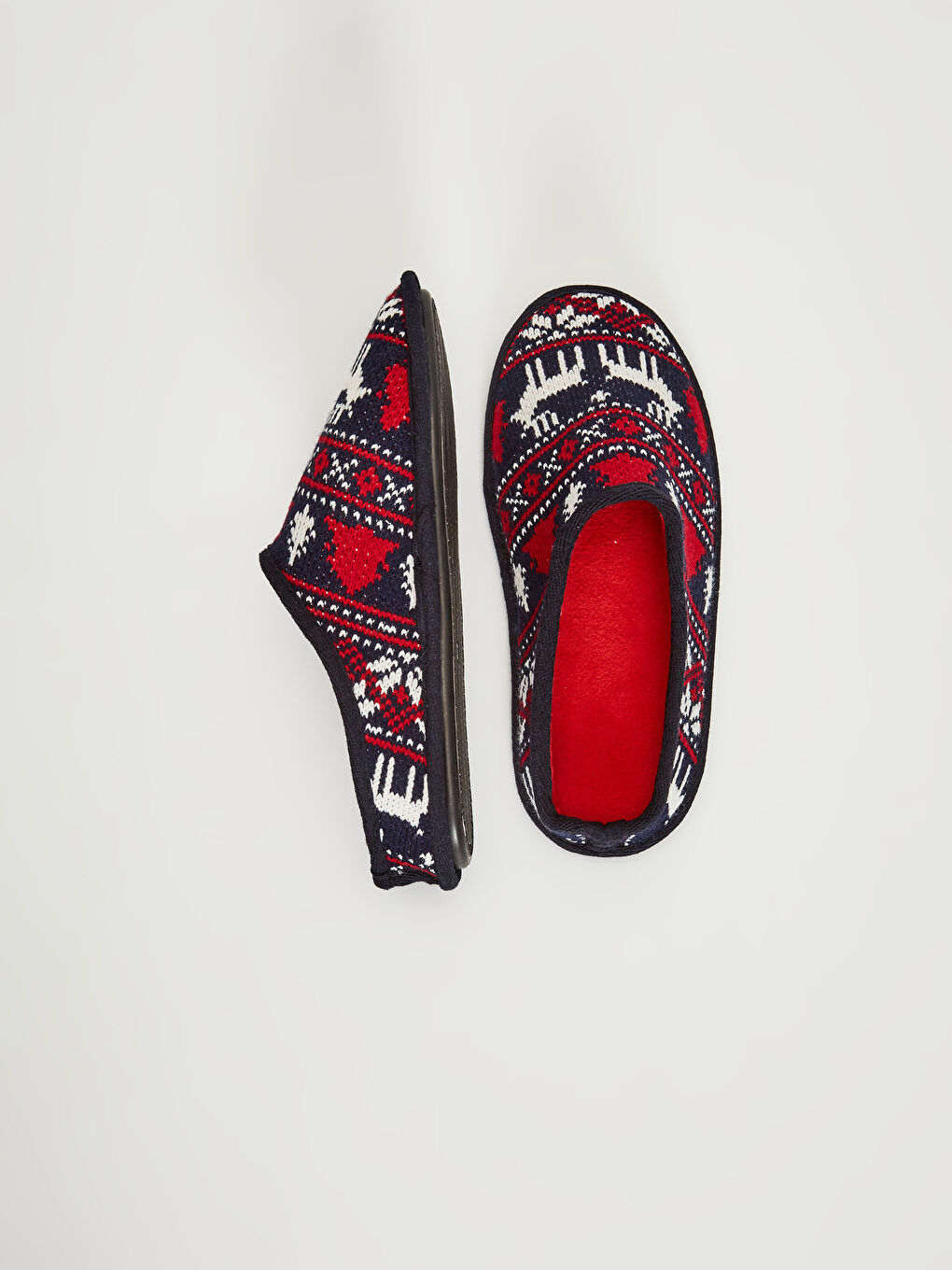 Lacivert Erkek Triko Desenli Ev Terliği-3