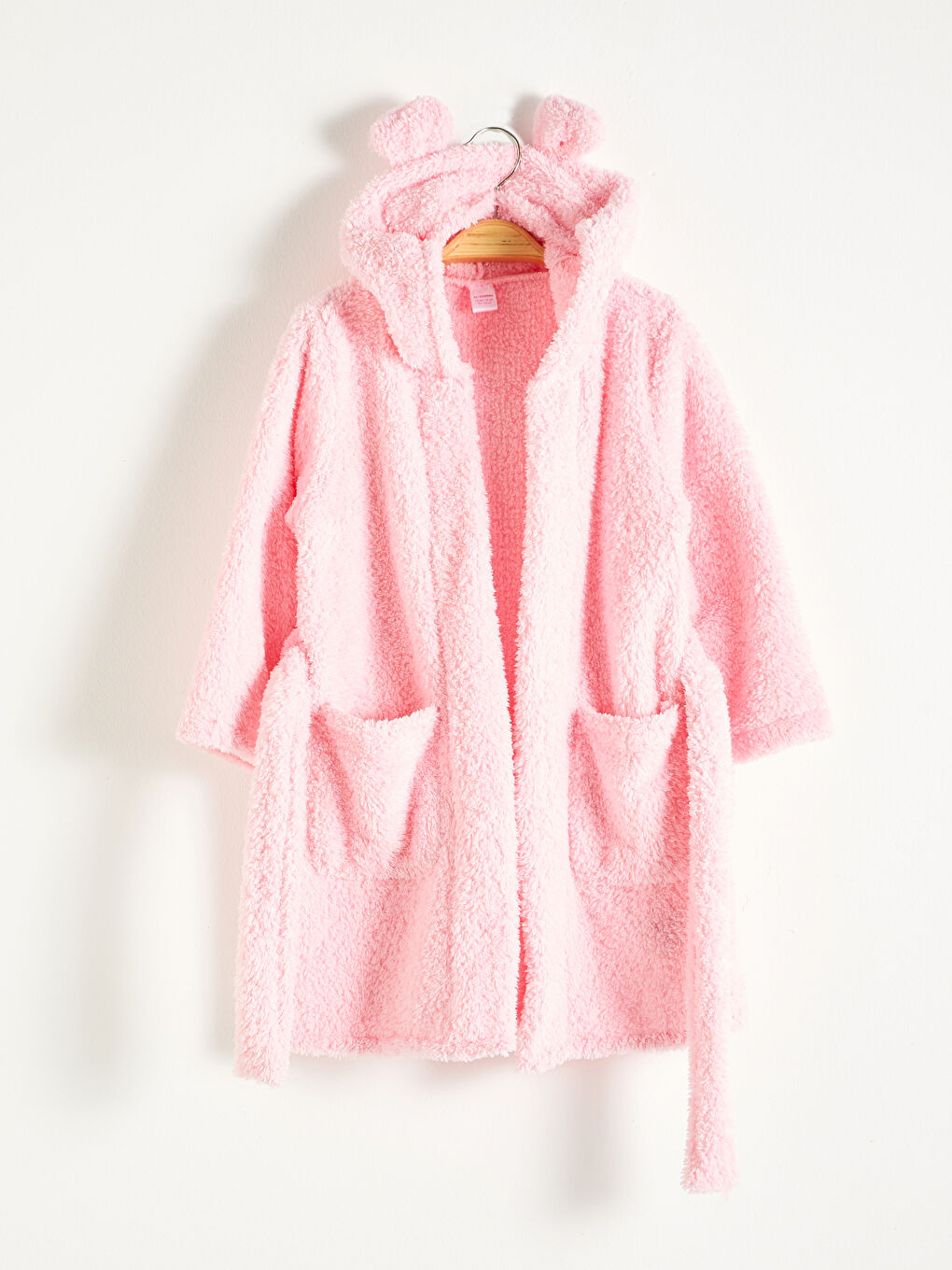 Robe de chambre en peluche à capuche pour fille-1