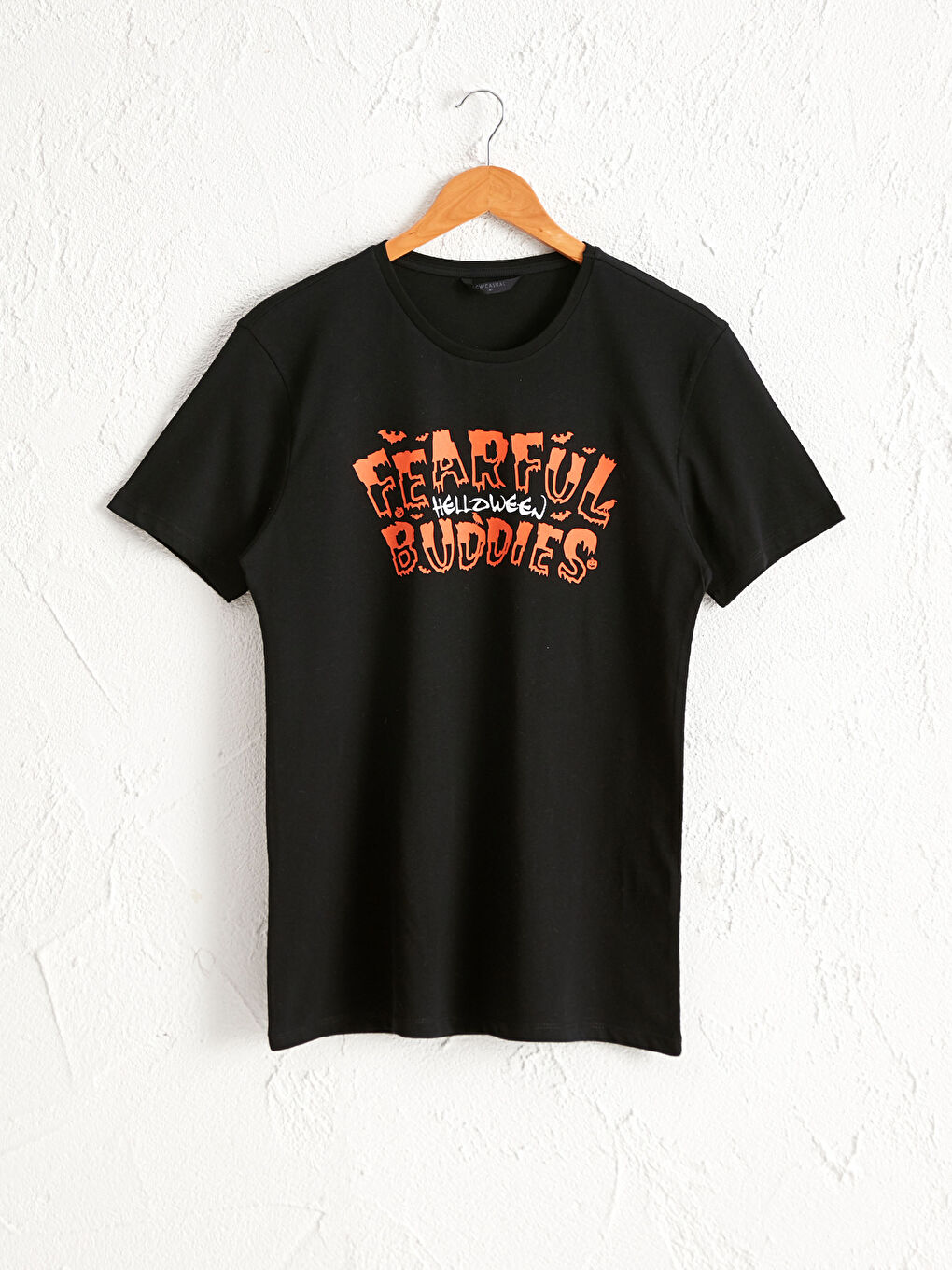 Футболка из чесаного хлопка с круглым вырезом и принтом