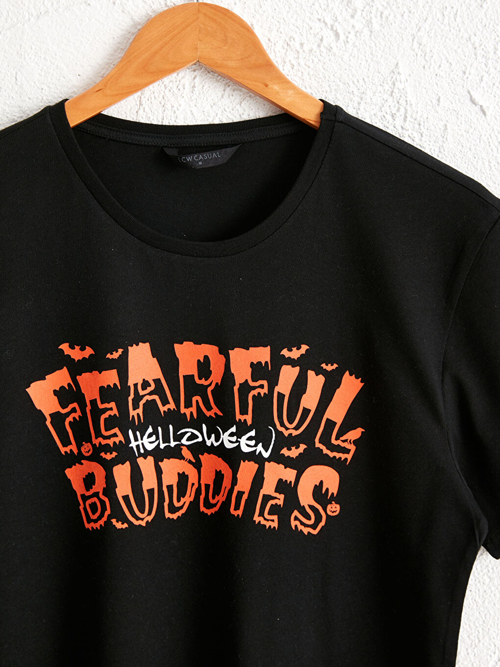 Футболка из чесаного хлопка с круглым вырезом и принтом-2